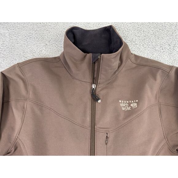 Mountain Hard Wear Women Sz Medium Brown Full Zip Jacket Mock Neck Nylon Stretch - Picture 2 of 15